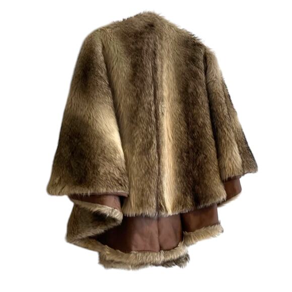 Vintage Faux Fur Gray White Shawl Stole Tie Front Classy Chic Holiday One Size - Picture 15 of 16